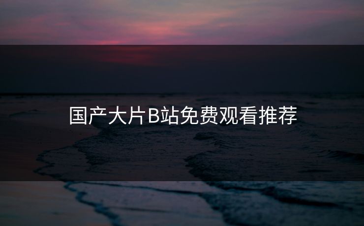 国产大片B站免费观看推荐