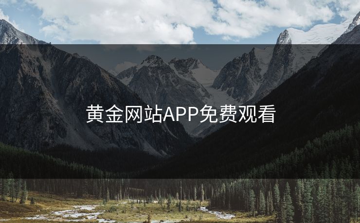 黄金网站APP免费观看